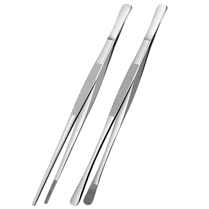2Pcs 12-Inch Kitchen Cooking T - Feeding Tong Stainless recension och pris