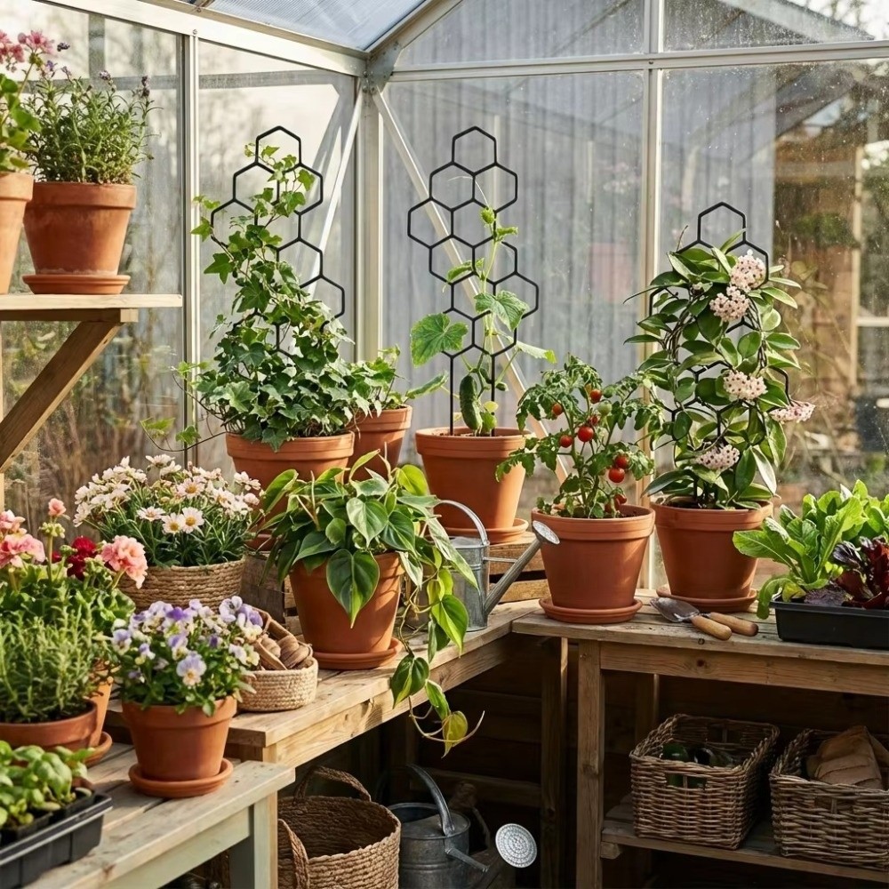 Honeycomb Design Plant Trellis - Vine Climbing Plastic recension och pris
