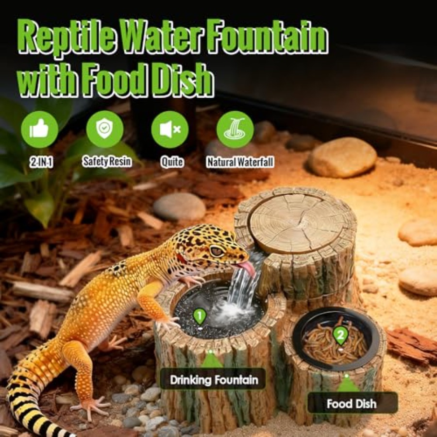 2 in 1 Reptile Water Fountain  - Water Dish Reptile recension och pris